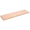 vidaXL Stolová doska bledohnedá 140x40x(2-4) cm ošetrený masívny dub