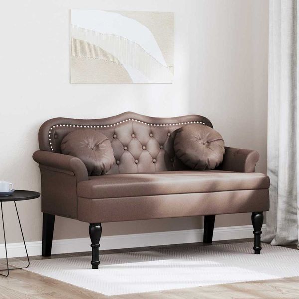 vidaXL Chesterfield lavica Hnedá 120,5 x 65 x 75 cm Umelá koža