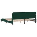 vidaXL Rám postele bez matraca tmavozelený 200x200 cm zamat
