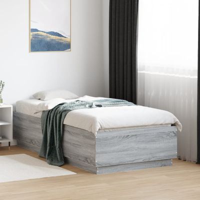 vidaXL Posteľný rám sivý dub sonoma 75x190 cm kompozitné drevo