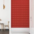 vidaXL Nástenné panely 12 ks vínovočervené 60x15 cm umelá koža 1,08 m²