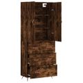 vidaXL Vysoká skrinka dymový dub 69,5x34x180 cm spracované drevo