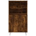 vidaXL Vysoká skrinka dymový dub 60x36x110 cm spracované drevo