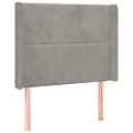 vidaXL Čelo postele so záhybmi bledosivé 83x16x118/128 cm zamat