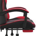 vidaXL Otočná herná stolička s podnožkou čierna a červená umelá koža
