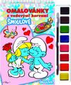 Omaľovánka s farbami a štetcom Šmolkovia 1