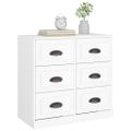 vidaXL Komoda biela 70x35,5x67,5 cm spracované drevo