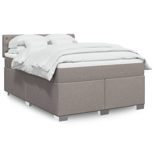 vidaXL Posteľný rám boxspring s matracom sivohned 140x200 cm látka
