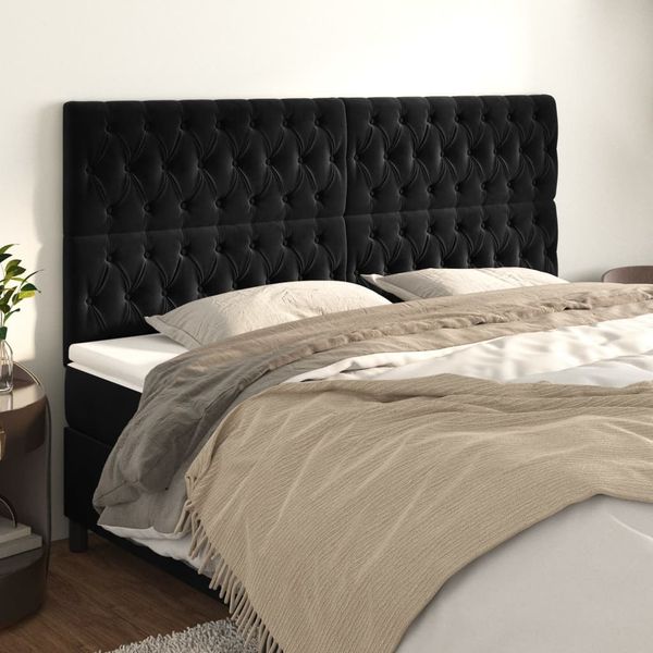 vidaXL Čelo postele čierne 180x7x118/128 cm zamatové