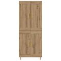 vidaXL Highboard Remeselný dub 69,5 x 34 x 180 cm Kompozitné drevo