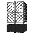 vidaXL Záhradný kvetináč 3 ks Čierna 80 x 80 x 143 cm PP