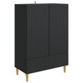 vidaXL Servírovacia skriňa Čierna 66 x 34,5 x 95 cm Kompozitné drevo