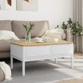 vidaXL Konferenčný stolík FLORO biely 99x55,5x45 cm masívna borovica
