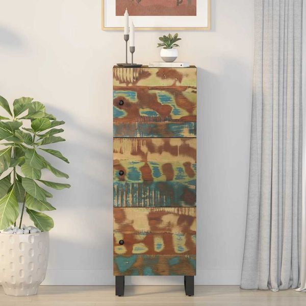 vidaXL Komoda 3 dvierka 40x33x110 cm masívne recyklov. drevo a železo