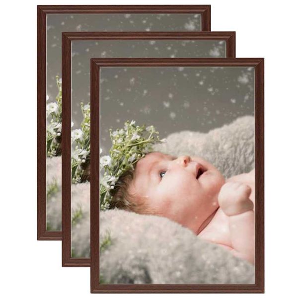 vidaXL Fotorámiky na stenu alebo stôl 3 ks tmavočervené 50x70 cm
