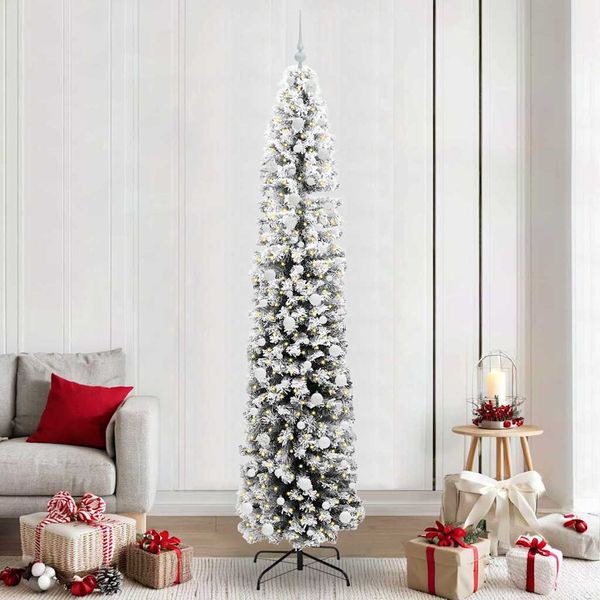 vidaXL Umelý vianočný stromček Zelená 240 cm PVC, oceľ a plast