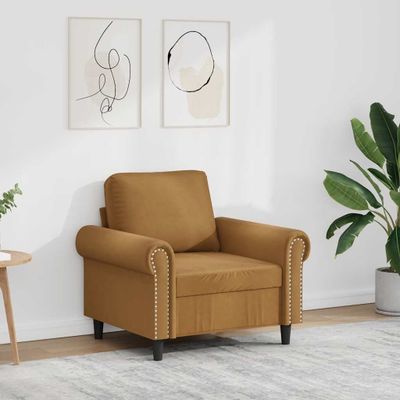 vidaXL Kreslo hnedé 60 cm zamat
