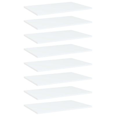 vidaXL Prídavné police 8 ks, biele 60x40x1,5 cm, drevotrieska