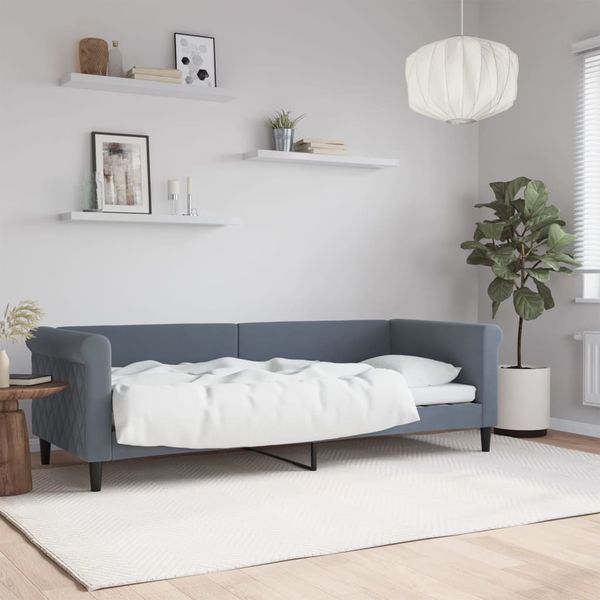 vidaXL Denná posteľ tmavosivá 80x200 cm zamat
