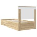 vidaXL Rám postele Sonoma dub a striebro 75 x 190 cm Kompozitné drevo