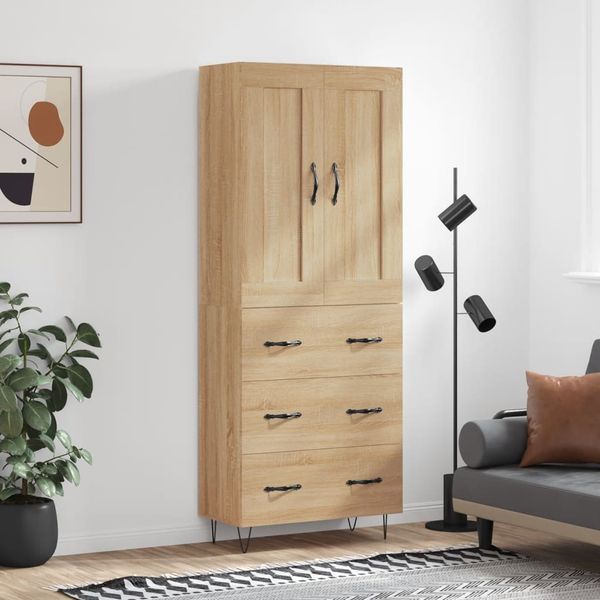 vidaXL Vysoká skrinka dub sonoma 69,5x34x180 cm spracované drevo