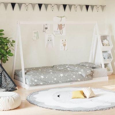 vidaXL Rám detskej postele biely 90x200 cm masívna borovica