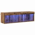 vidaXL Zostava TV skriniek s LED Nástenný Staré drevo 100 x 30 x 30 cm