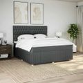 vidaXL Boxspring posteľ s matracom tmavosivá 180x200 cm látka