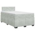 vidaXL Posteľ boxspring s matracom Svetlosivá 120 x 200 cm Zamat