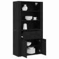 vidaXL Highboard Čierny dub 80 x 33 x 150 cm Kompozitné drevo