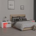 vidaXL Nočné stolíky s LED svetlami 2ks vysoký lesk biele 70x36,5x40cm