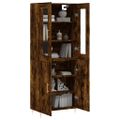 vidaXL Vysoká skrinka dymový dub 69,5x34x180 cm spracované drevo