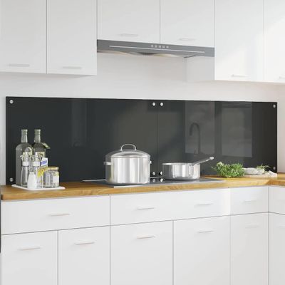 vidaXL Kuchynský obklad 2 pcs Tmavo šedá 100 x 50 cm tvrdené sklo