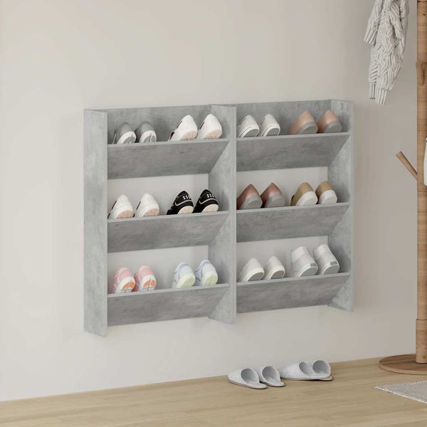 vidaXL Nástenné skrinky na topánky 2 ks, betónovo sivé 60x18x90 cm
