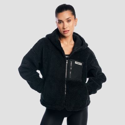 Dámska bunda Sherpa Black - GymBeam, veľkosť M