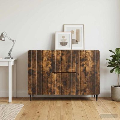 vidaXL Servírovacia skriňa so zásuvkou Dymový dub 89 x 34,5 x 62 cm