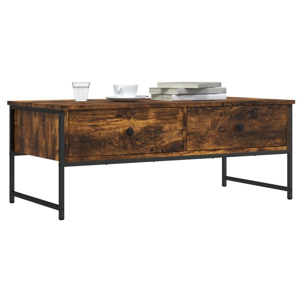 vidaXL Konferenčný stolík dymový dub 101x49x39,5 cm kompozitné drevo