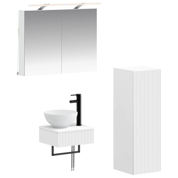 vidaXL Set kabinetov do kúpeľne 4 pcs Biela 40 x 10,5 x 60,5 cm