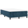 vidaXL Posteľný rám boxsping s matracom tmavomodrý 120x200 cm zamat