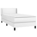 vidaXL Boxspring posteľ s matracom biela 90x190 cm umelá koža