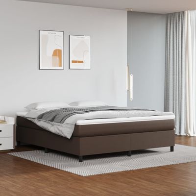 vidaXL Boxspring posteľ s matracom hnedá 180x200 cm umelá koža