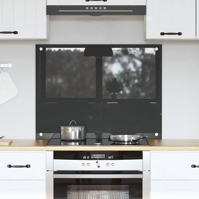 vidaXL Kuchynský obklad Tmavo šedá 80 x 60 cm tvrdené sklo