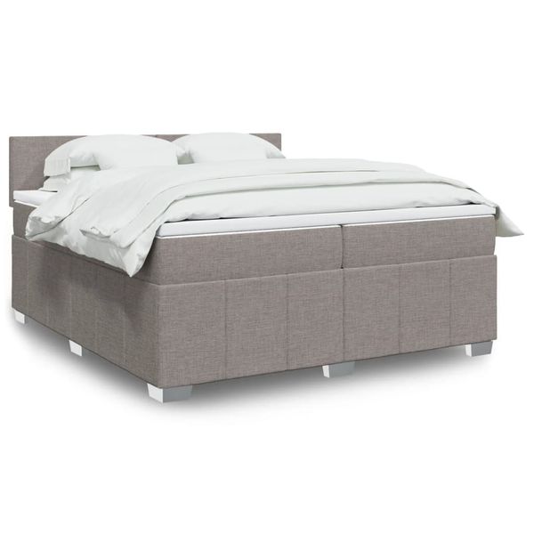 vidaXL Boxspring posteľ s matracom sivohnedý 200x200 cm látka