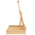 vidaXL Stolový stojan so zásuvkou 41,5x37x12 cm masívna borovica