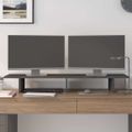 vidaXL Stojan na monitor sivý 100x27x15 cm masívna borovica
