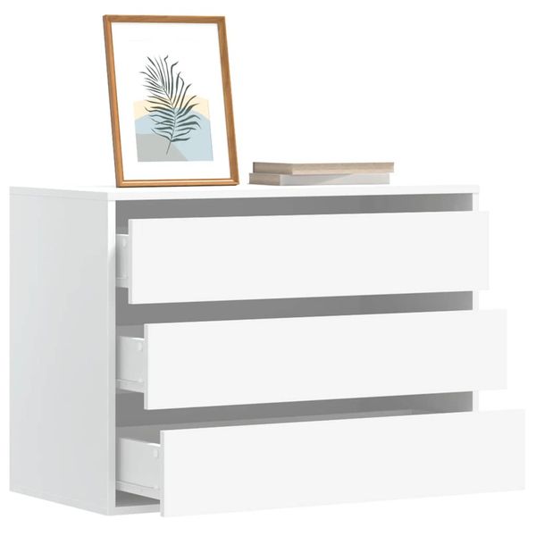 vidaXL Rohová komoda so zásuvkami biela 80x41x58 cm kompozitné drevo