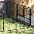 vidaXL Koterec pre psy čierny 6 m² oceľ