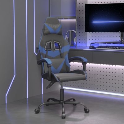 vidaXL Herná stolička čierna a modrá umelá koža