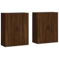 vidaXL Nástenné skrinky 2 ks hnedý dub 69,5x34x90 cm