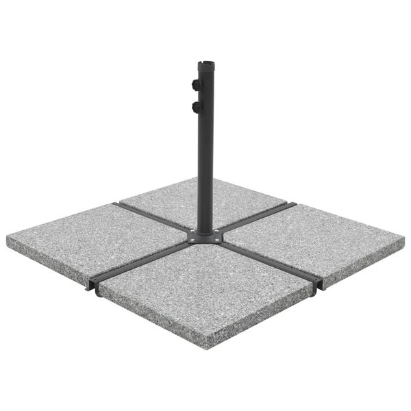 vidaXL Závažia pre slnečník 4 ks sivé granitové štvorcové 100 kg
